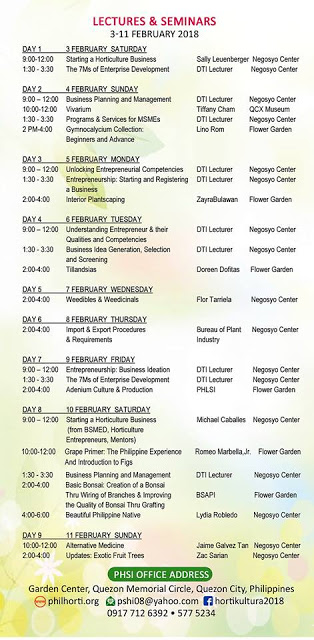 hortikultura lecture schedule